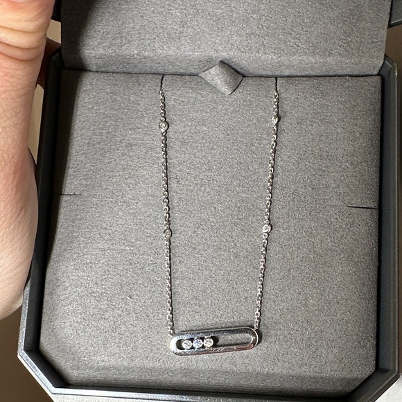 Messika Jewelry - Messika Move 18kt  white gold necklace Necklace with three diamonds